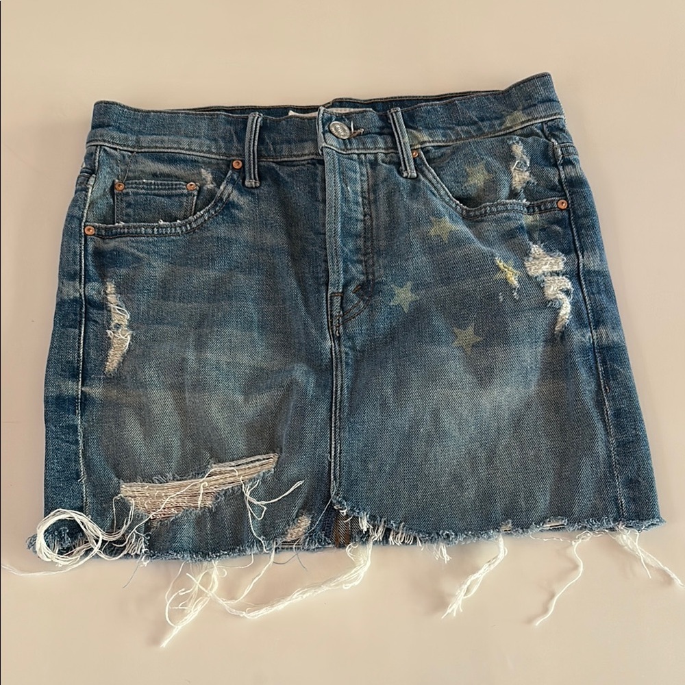 MOTHER Blue Mini Skirt Casual Denim